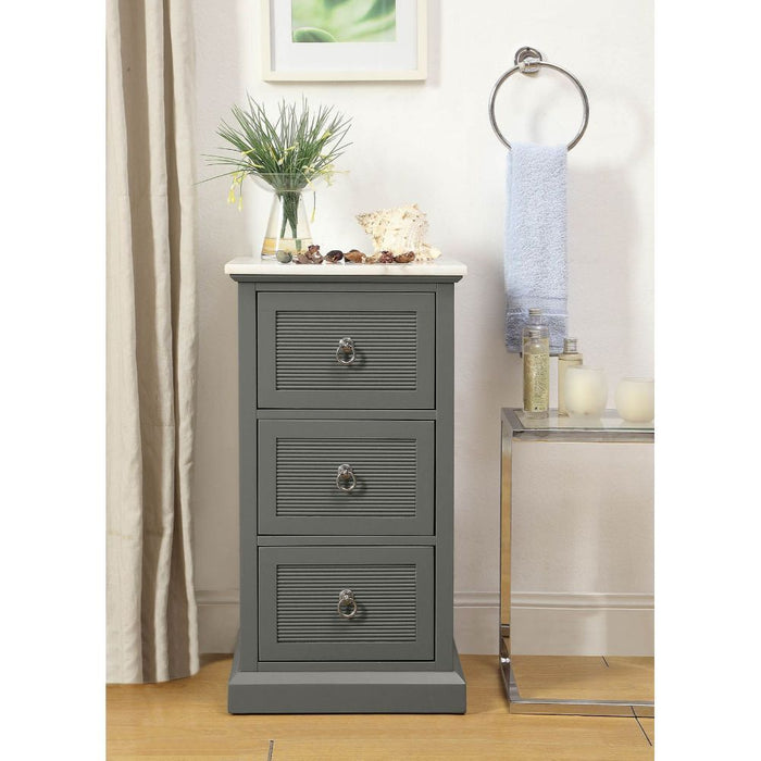 Swart - Cabinet - Marble Top & Gray ACME