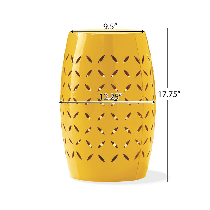 Outdoor Side Table With Barrel Shape Noble House