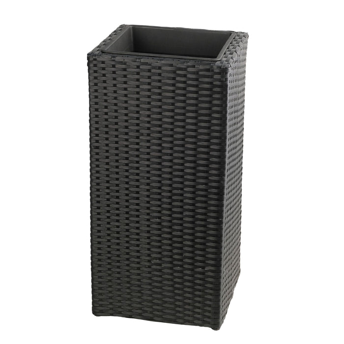 Solhome - Square Planter Box For Patio - Black Daily Nest