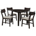 Jackie - 5 Piece Dining Set With Drop Leaf Table And Side Chairs - Dark Coffee Furniture Max