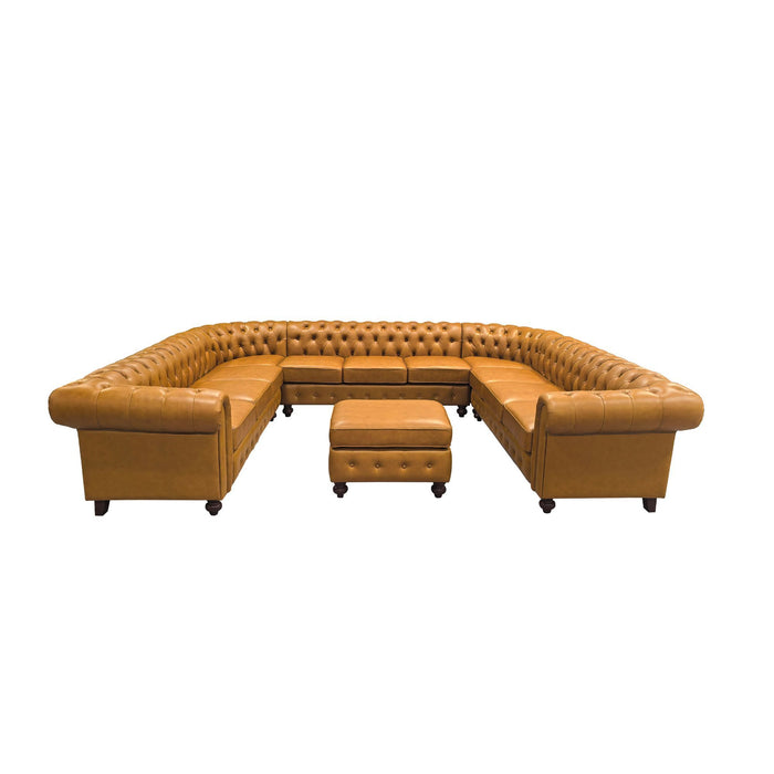 Chesterfield Vintage Style U - Shape Sectional Home Essentials