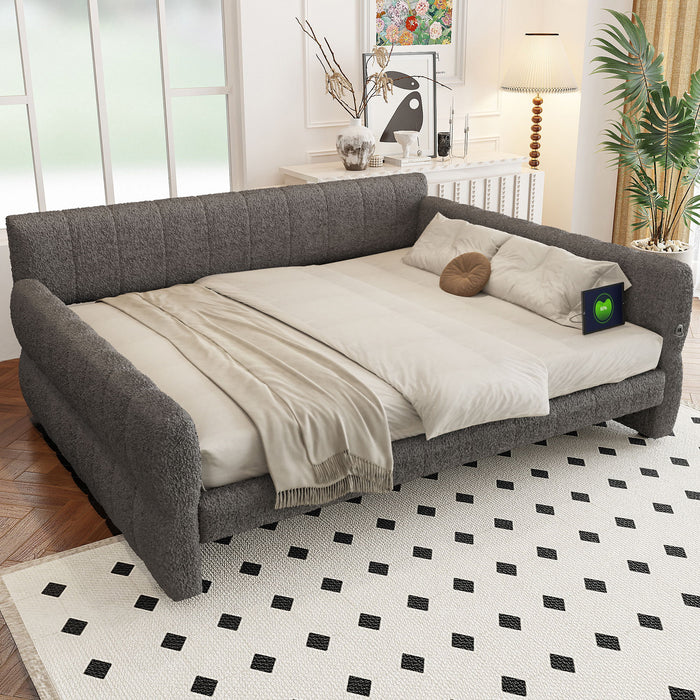 Upholstered Platform Bed With USB Charging Dreamland