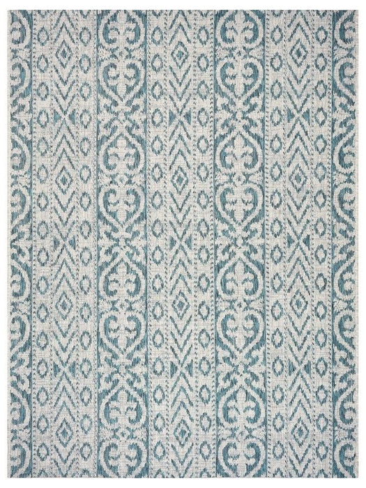 8' X 10' Indoor / Outdoor Area Rug - Blue / White