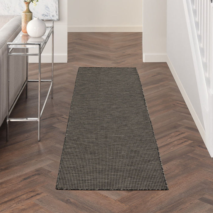 8' Power Loom Runner Rug - Charcoal