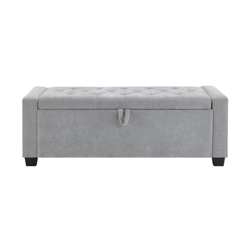 Upholstered Storage Ottoman Bench With Button Tufting And Safety Hinge Home Essentials