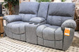 Bakerstein - Power Recline Loveseat/Console/Adjustable Headrest - Galaxy Signature Design by Ashley®