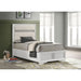 Panel Bed With Padded Headboard And Glittering Accent Stripes Furniture Max