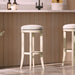 Backless Swivel Stool With Upholstered Seat Home Essentials