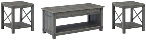 Freedan - 3 Pc. - Coffee Table, 2 End Tables - Grayish Brown Signature Design by Ashley®