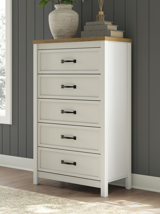 Kerisden - Five Drawer Chest - White / Brown Signature Design by Ashley®