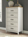 Kerisden - Five Drawer Chest - White / Brown Signature Design by Ashley®
