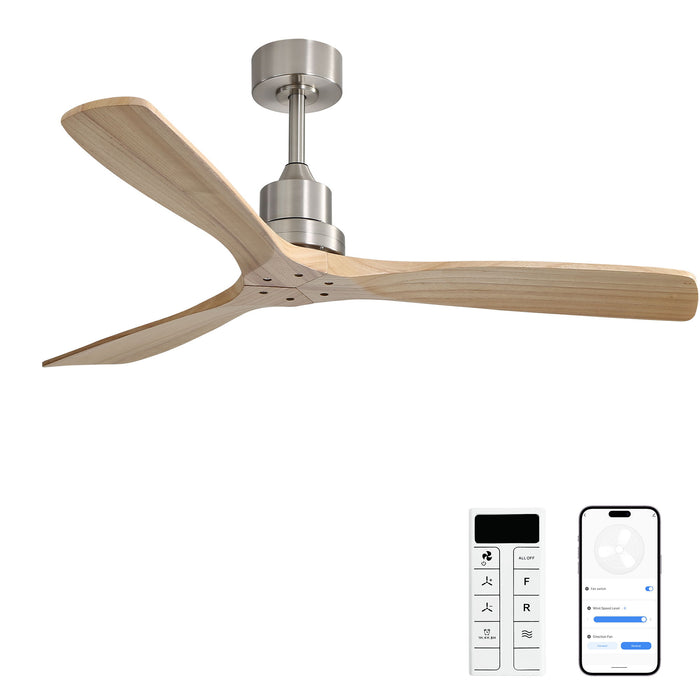 52" Smart DC Ceiling Fan With 3 Blades Reversible Silent Motor Daily Nest