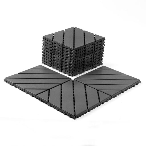 Interlocking Decking Tiles, Waterproof Outdoor Indoor Flooring (Set of 44) - Dark Gray Daily Nest