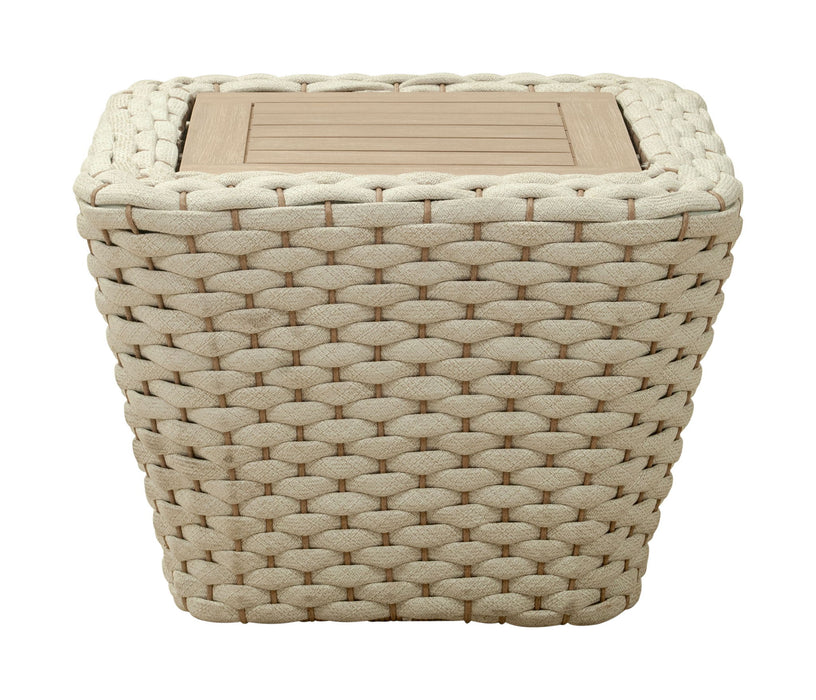 Antul - Outdoor Coffee Table - White & Natural