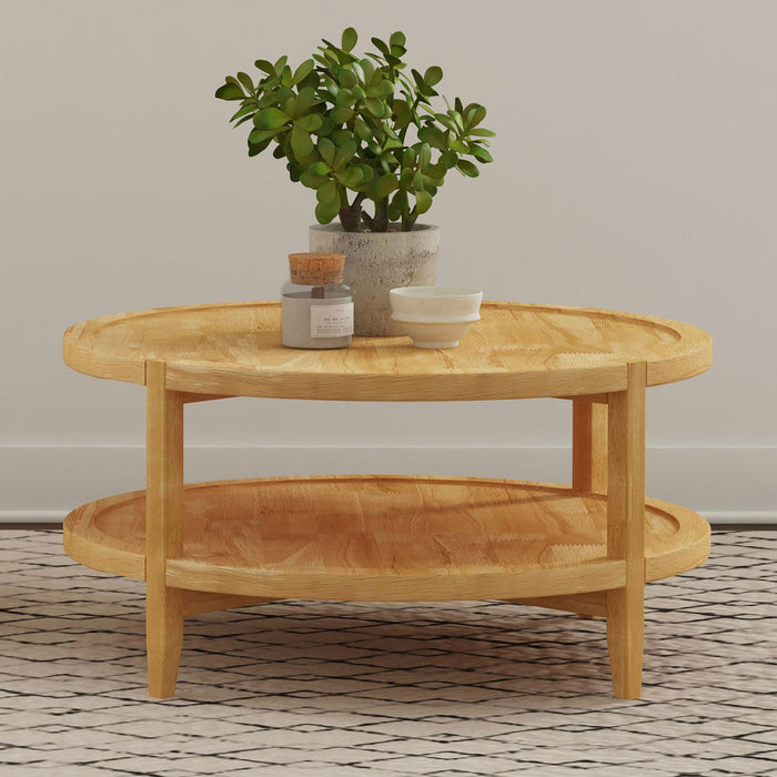 Isbell - Round Table With Storage Shelf Furniture Max