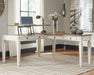 Realyn - L Shaped Desk With Lift Top - White / Brown Signature Design by Ashley®