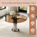 Round Dining Table / Tempered Glass Top - Brown Home Essentials