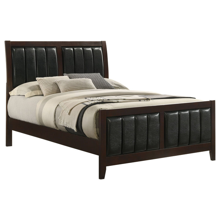 Full Panel Bed With Tufted Headboard Frame - Brown Furniture Max