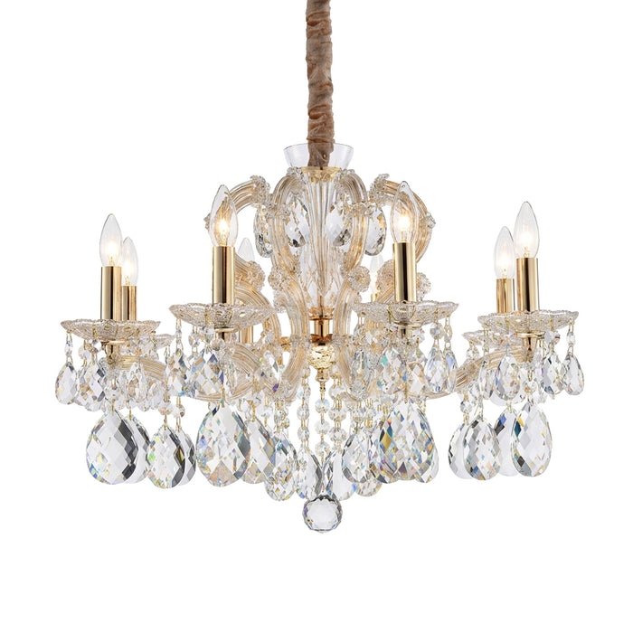 Michael Amini Lighting - Portola 8-Light Traditional Crystal Chandelier - Gold Michael Amini
