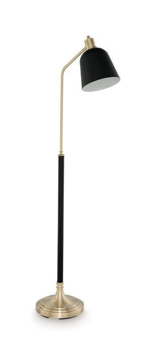 Clairwell - Metal Floor Lamp - Black / Gold Finish Signature Design by Ashley®