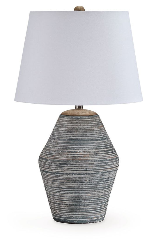 Lawrock - Terracotta Table Lamp - Antique Blue Signature Design by Ashley®
