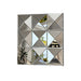 3D Beveled Wall Mirror With Frame, Large Square Design For Living Room - Silver Daily Nest