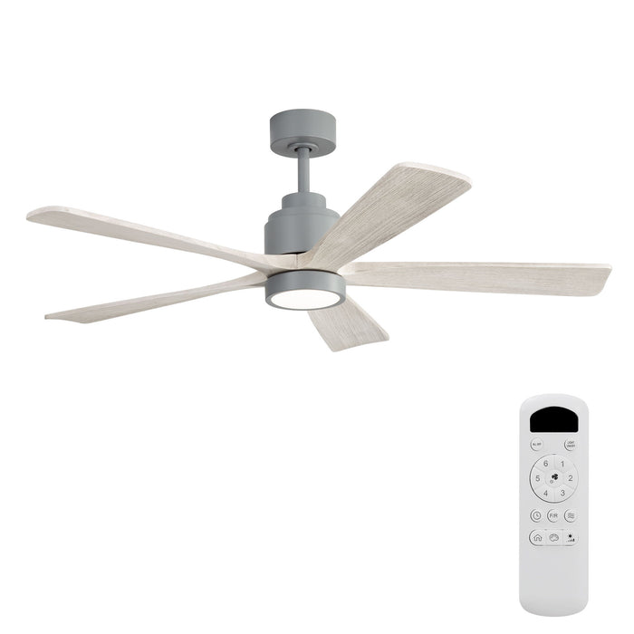52" Ceiling Fan With Dimmable LED Light And 6 Speed Remote Control - Cement Gray Daily Nest
