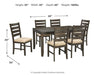 Rokane - Dining Room Table Set (Set of 7) - Brown Signature Design by Ashley®