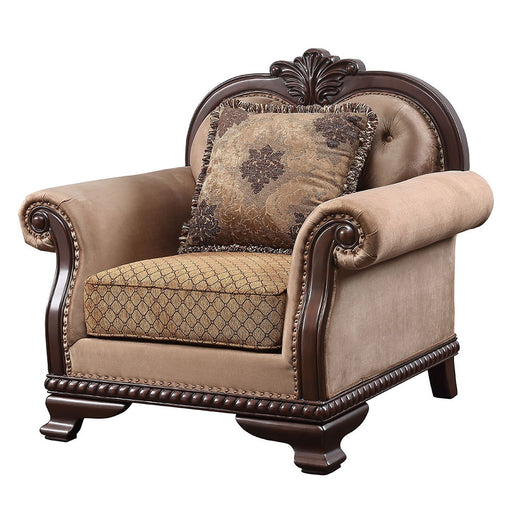 Chateau De Ville - Chair With Pillow (Same Lv01590) - Fabric & Espresso ACME