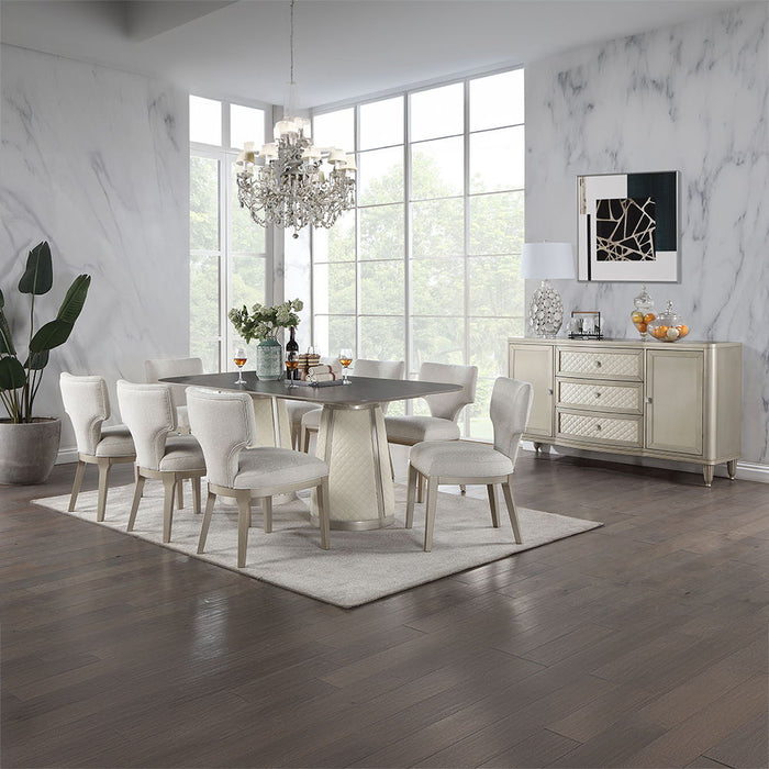 Kasa - Dining Table - Sintered Stone Top & Champagne ACME
