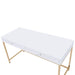 Ottey - Vanity Desk (Same 92540) - White High Gloss & Gold ACME