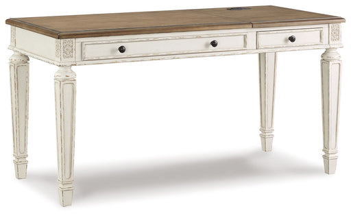 Realyn - Home Office Lift Top Desk - White / Brown Signature Design by Ashley®