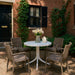 4 Modern Stackable Plastic Armchair Matched With Round Table Home Essentials
