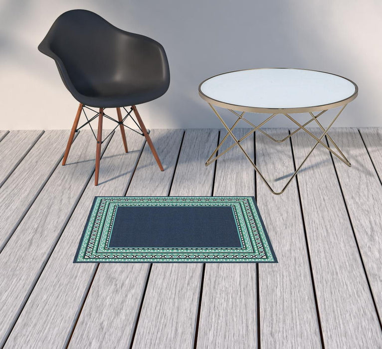 2' X 3' Indoor Outdoor Area Rug - Blue