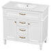 Bathroom Vanity With Sink, Flip-Out Top Drawer, Soft Close Doors, 2 Storage Drawers Hearth and Haven