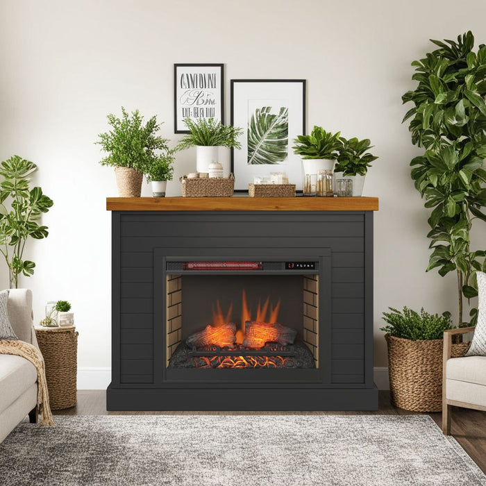 48" Fireplace With Mantel Home Essentials