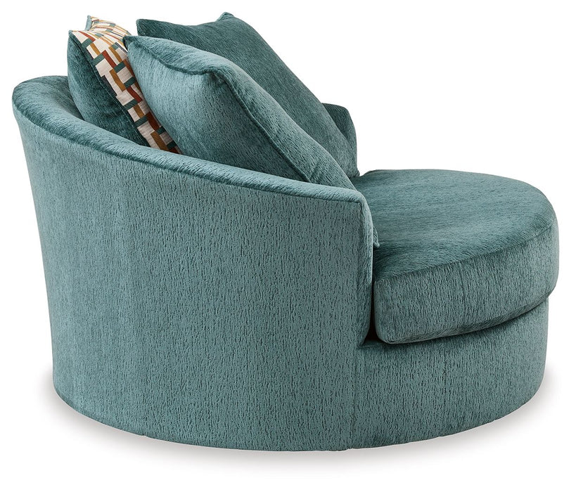 Laylabrook - Oversized Swivel Accent Chair - Teal Ashley®
