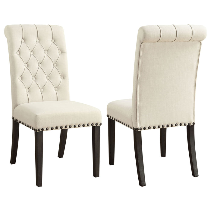 Tufted Rolled Backrest Side Chairs (Set of 2) Furniture Max