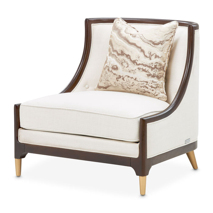 Belmont Place - Accent Chair - Cream / Espresso Michael Amini