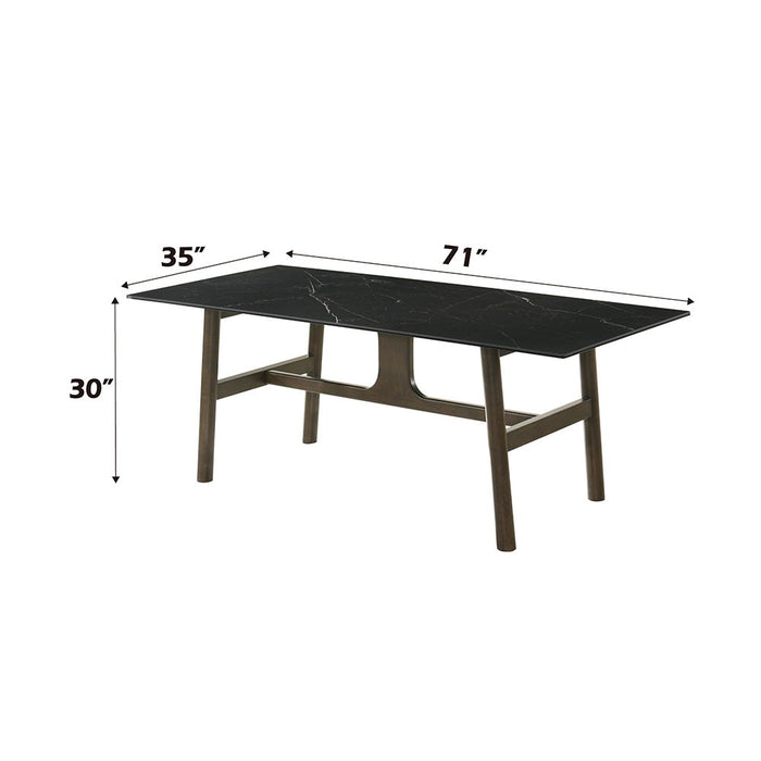 Destin - Dining Table - Sintered Stone & Walnut ACME