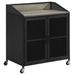 Arlette - 2 Door Mobile Home Bar Wine Cabinet With Smooth Rolling Casters - Black Furniture Max