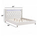 Modern Bed With LED Lights, Charging Port, Tufted Headboard Home Essentials