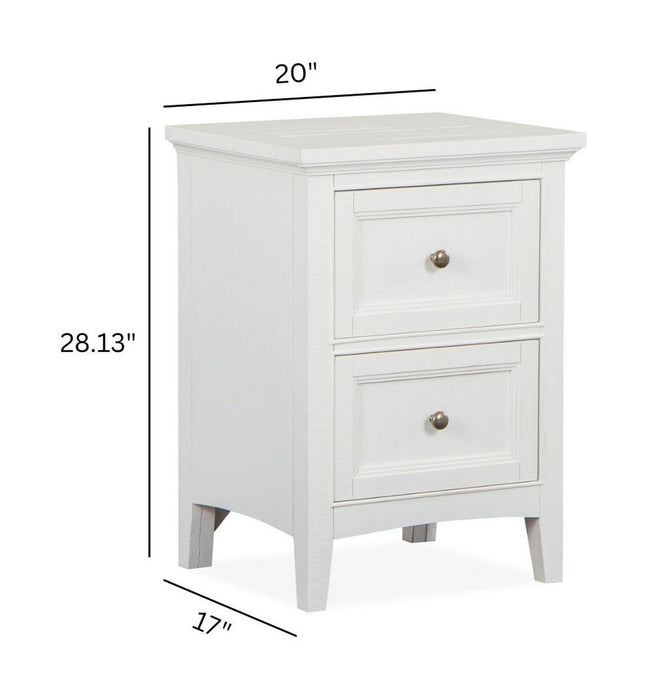 Heron Cove - Small Drawer Nightstand - Chalk White And Dovetail Gray Magnussen Furniture