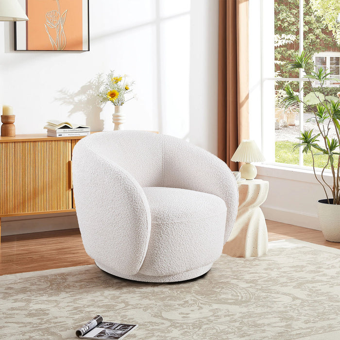 Swivel Accent Upholstered Barrel Chair Home Essentials