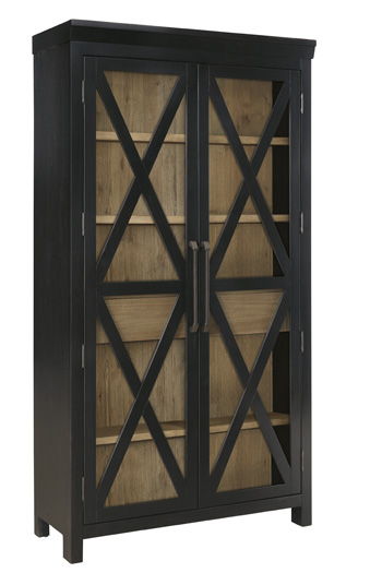 Ridgester - Display Cabinet - Light Brown / Black Benchcraft®