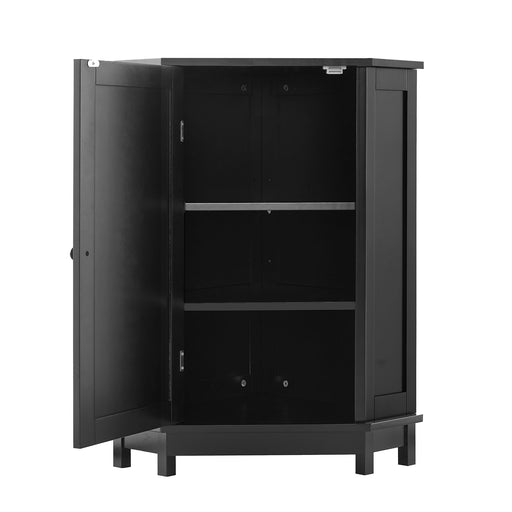 Bathroom Cabinet Triangle Corner Storage Cabinet With Adjustable Shelf Modern Style Hearth and Haven