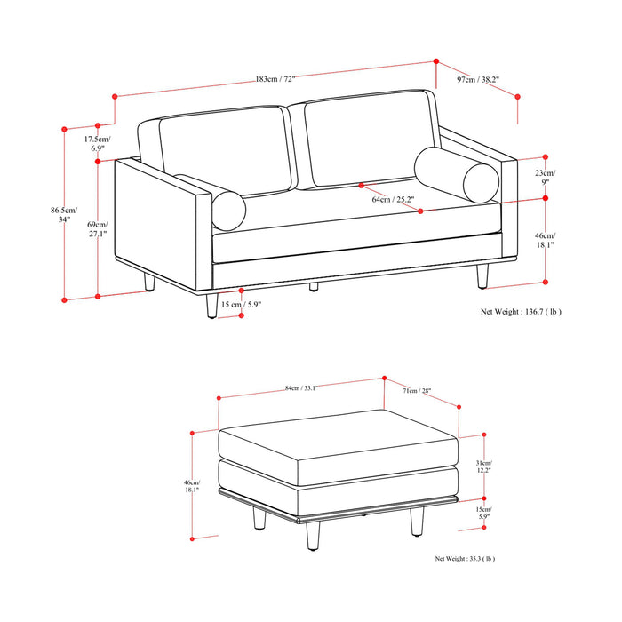 Morrison - Sofa And Ottoman Set Simpli-Home