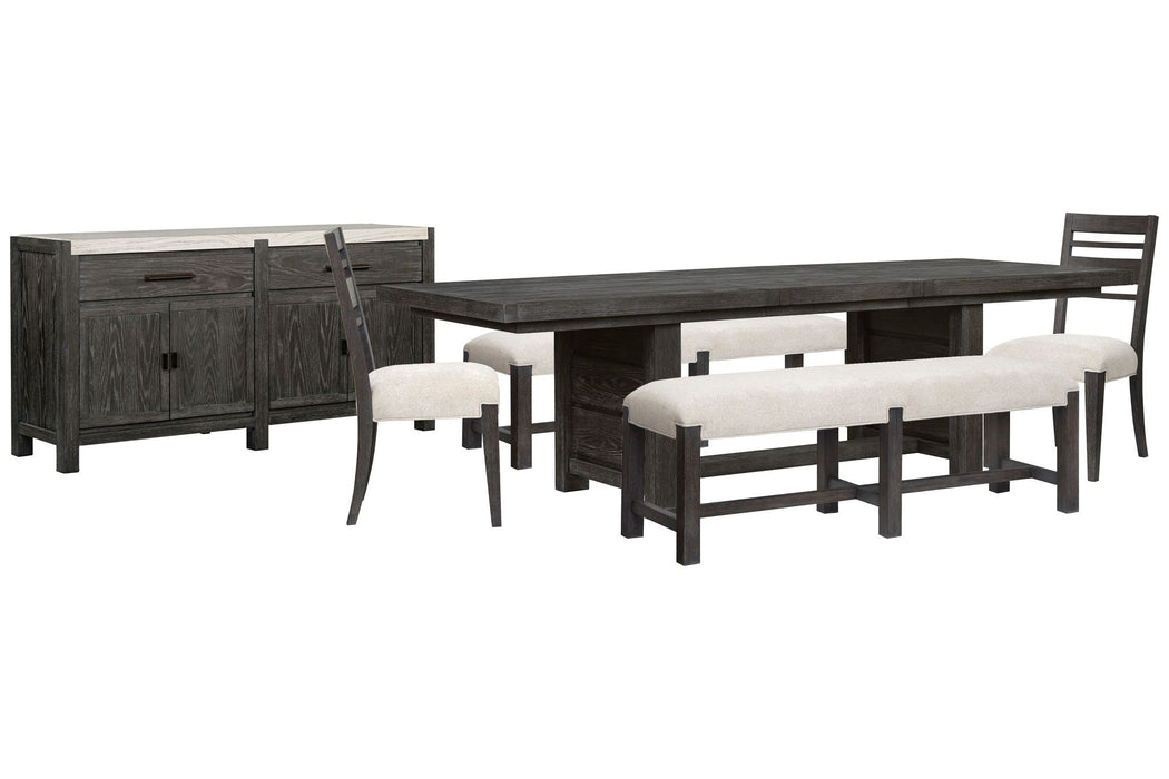 Plum Creek - Trestle Dining Table Set Magnussen Furniture
