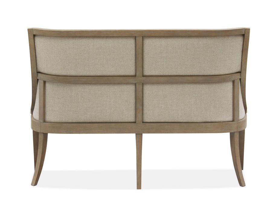 Lancaster - Bench With Upholstered Seat & Back - Dovetail Gray Magnussen Furniture