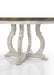 Havanna - 5 Piece Wide Round Dining Table With Off White Chairs (Set of 5) - Vintage Walnut Lilola Home